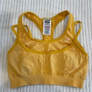 Gymshark Vital Rise Seamless Sports Bra- Yellow Marl